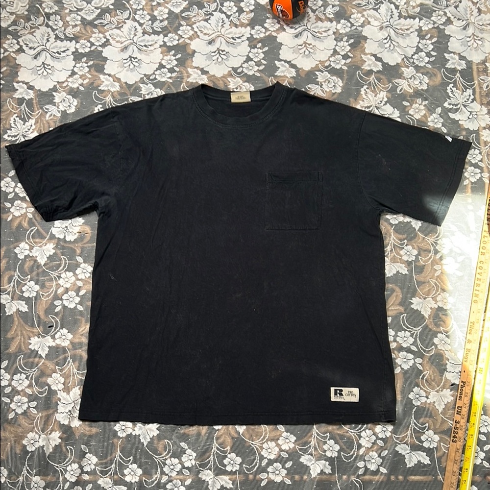Russell Athletic Black Short Sleeve Tee Blank Heavy Vintage